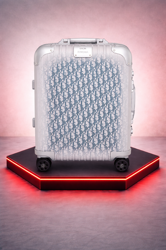 DIOR AND RIMOWA Carry-On Suitcase  [ Gradient Blue Dior Oblique Aluminum ]